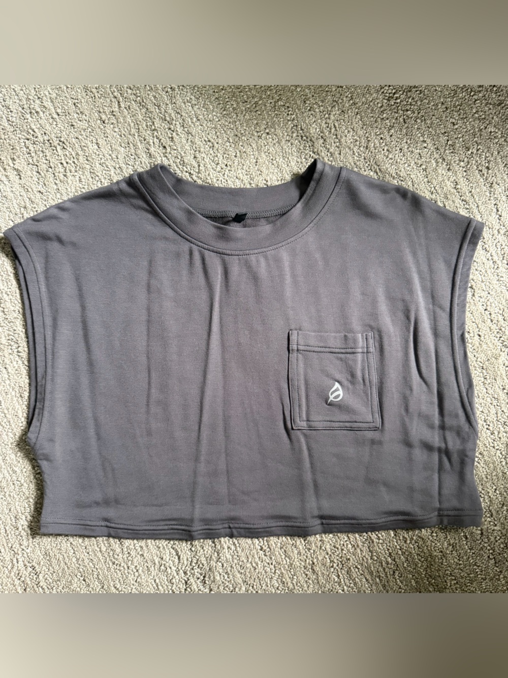 P’tula Relaxed Cropped Muscle Tee - Gray